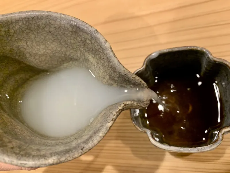 しばた　手打ちそば　蕎麦湯