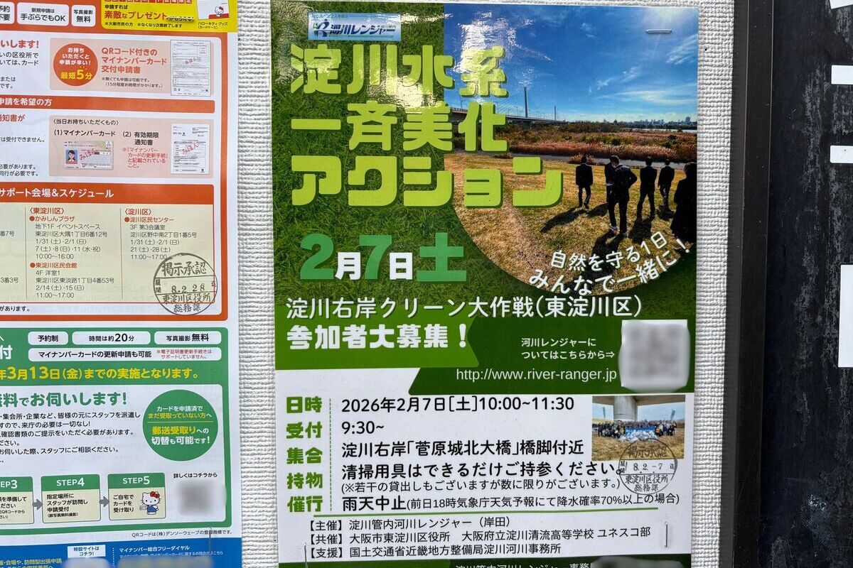 東淀川区・菅原城北大橋付近で「淀川水系 一斉美化アクション」実施