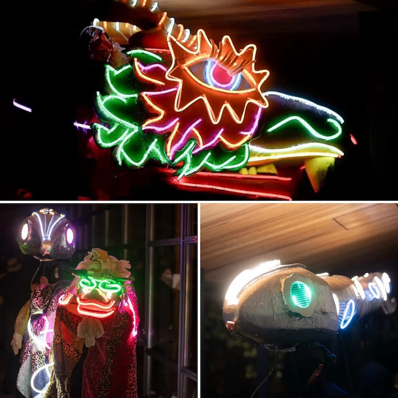 電飾創作物の獅子舞