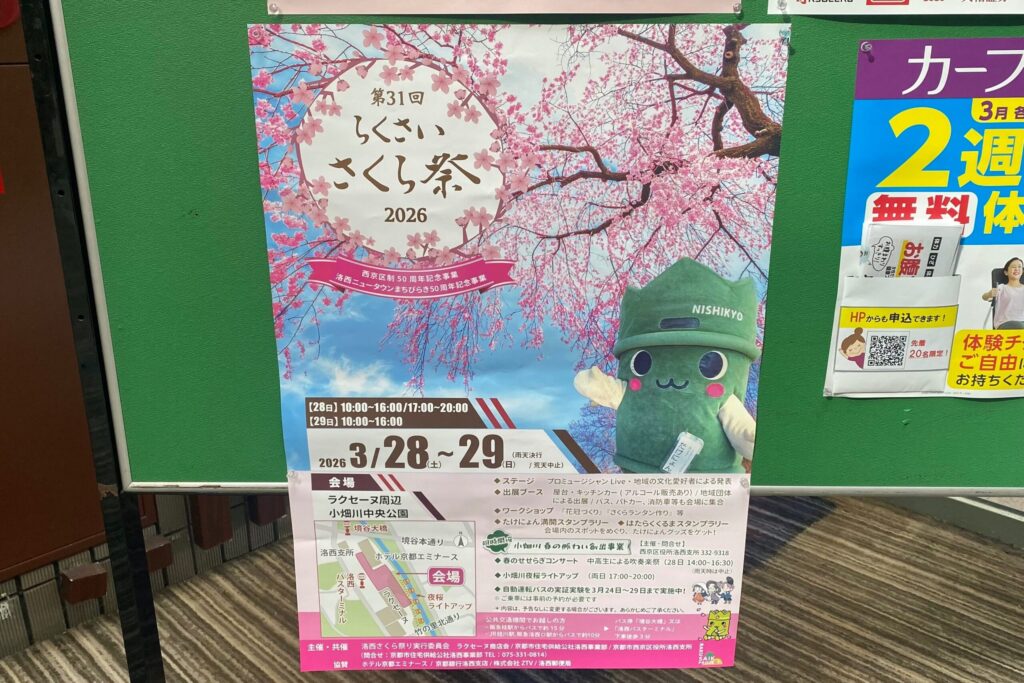 らくさいさくら祭りの掲示物