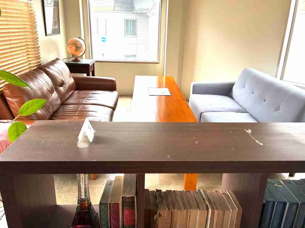 ソファ席でくつろぐ高槻のPousse Cafe｜他では見かけないパスタメニューを味わう