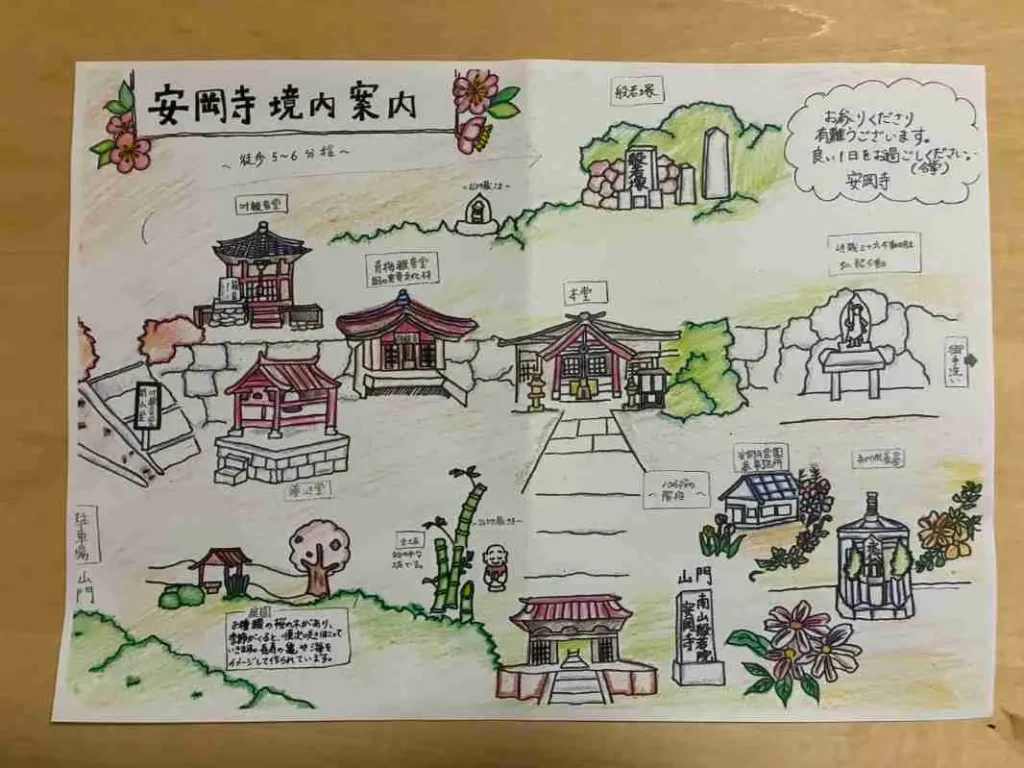 安岡寺　境内の案内イラスト