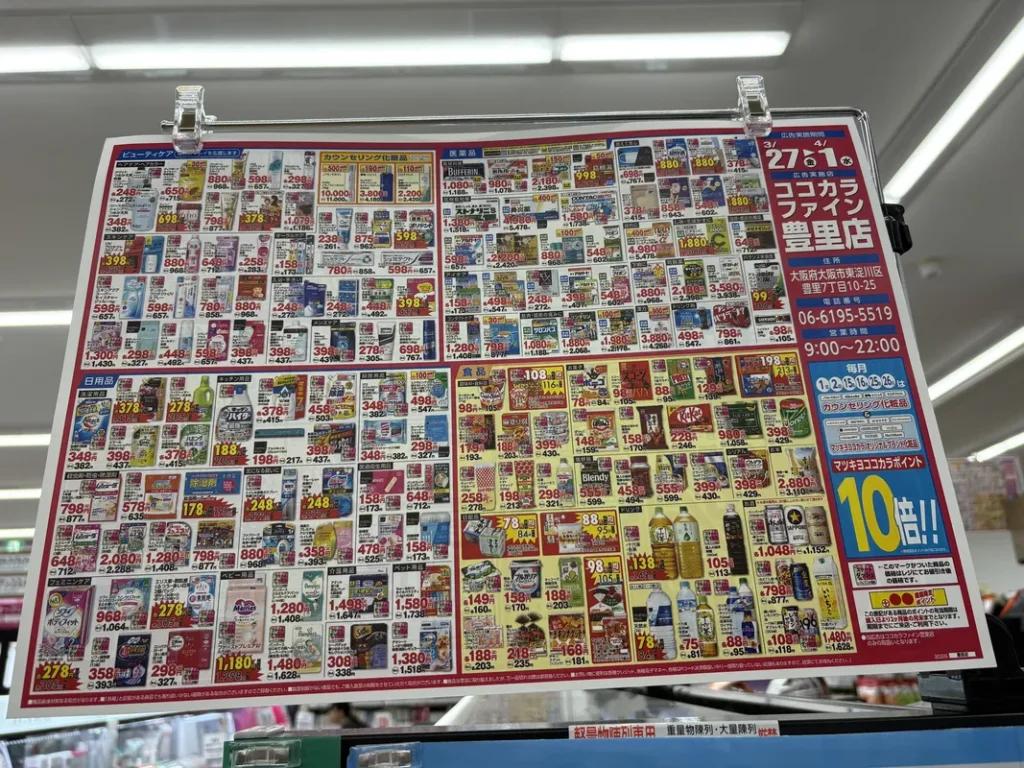 ココカラファイン豊里店　オープンチラシ裏