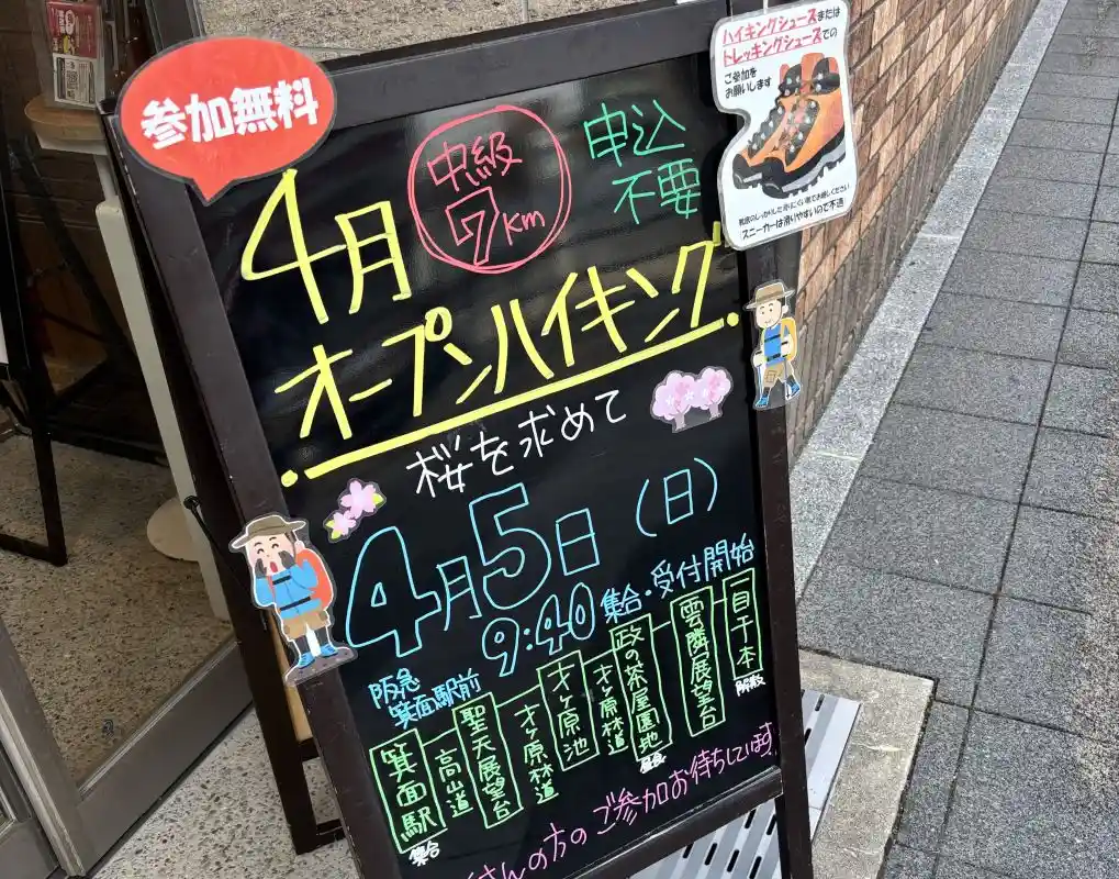 箕面 ハイキング 看板