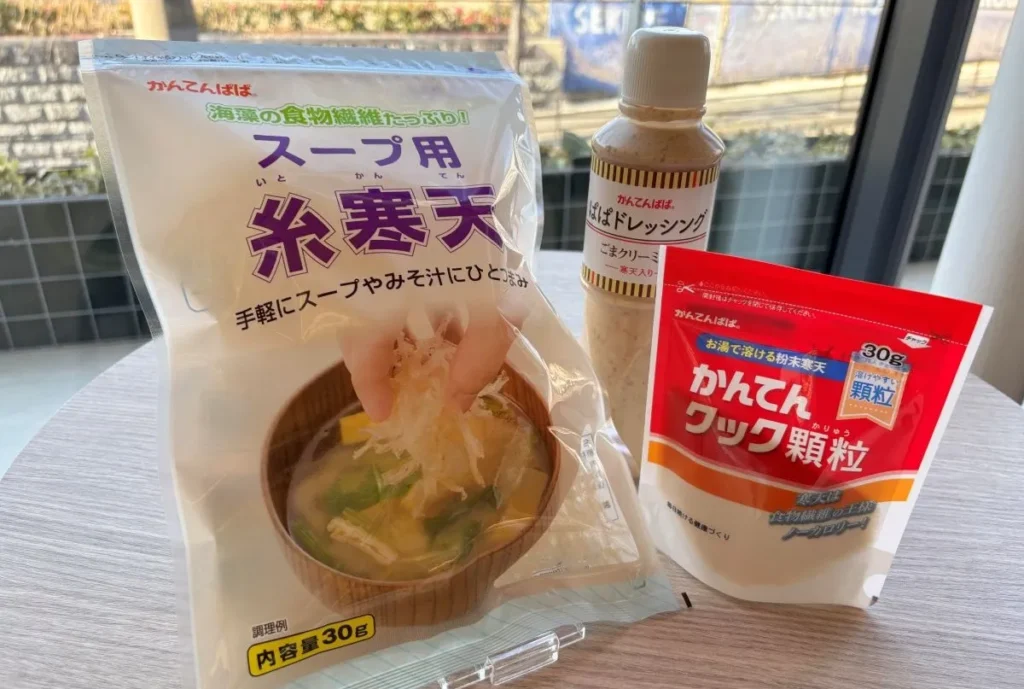 かんてんぱぱロングセラーの顆粒寒天や糸寒天の商品