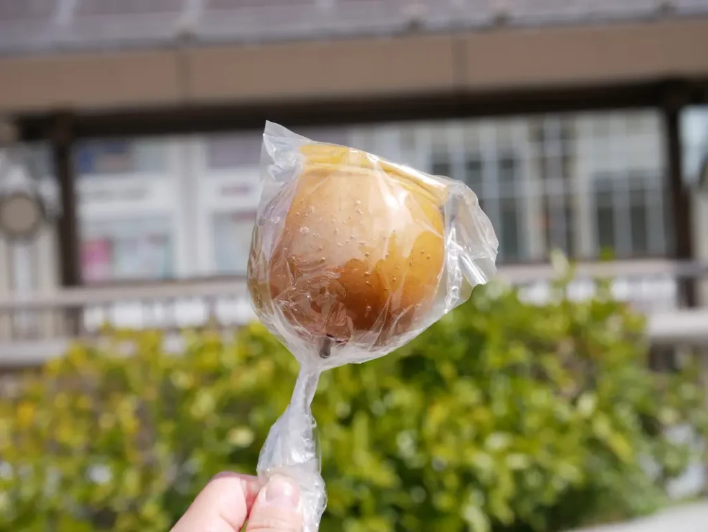 川西市の勝福寺で開催される「はなまつり」では美味しいフルーツ飴屋さんのなどグルメの屋台もたくさん出店します