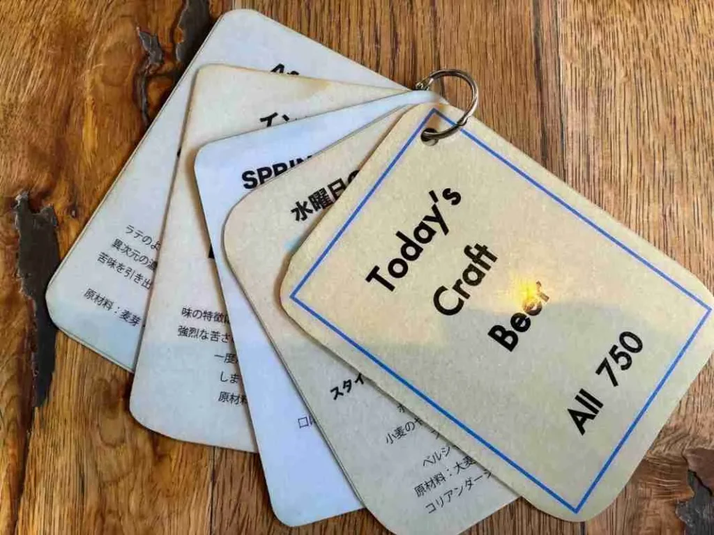 kunsei lover fumo　クラフトビールメニューカード