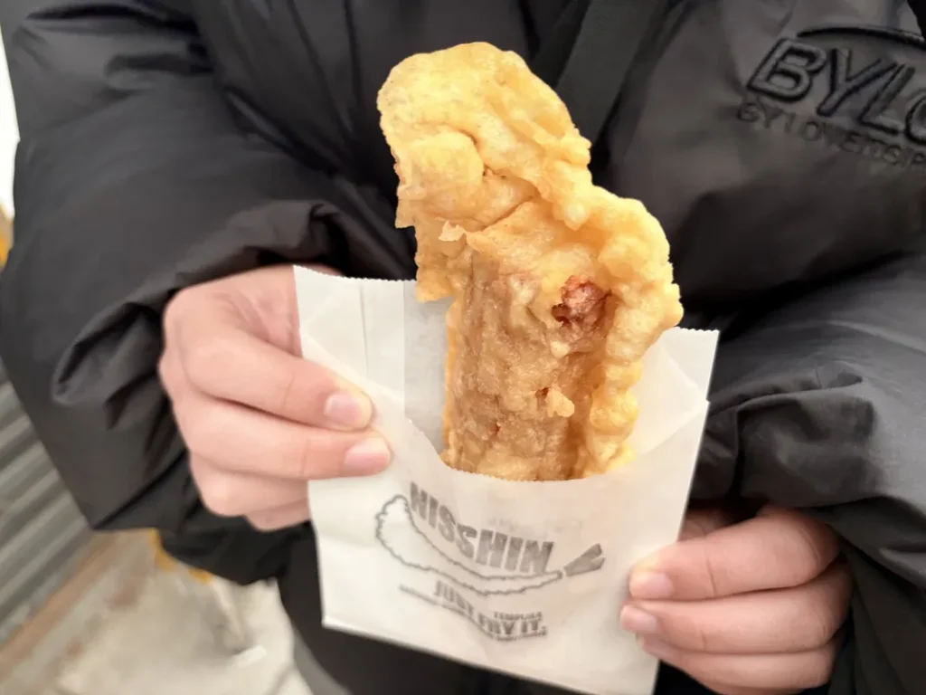 「日新天ぷら店」のちくわの天ぷら