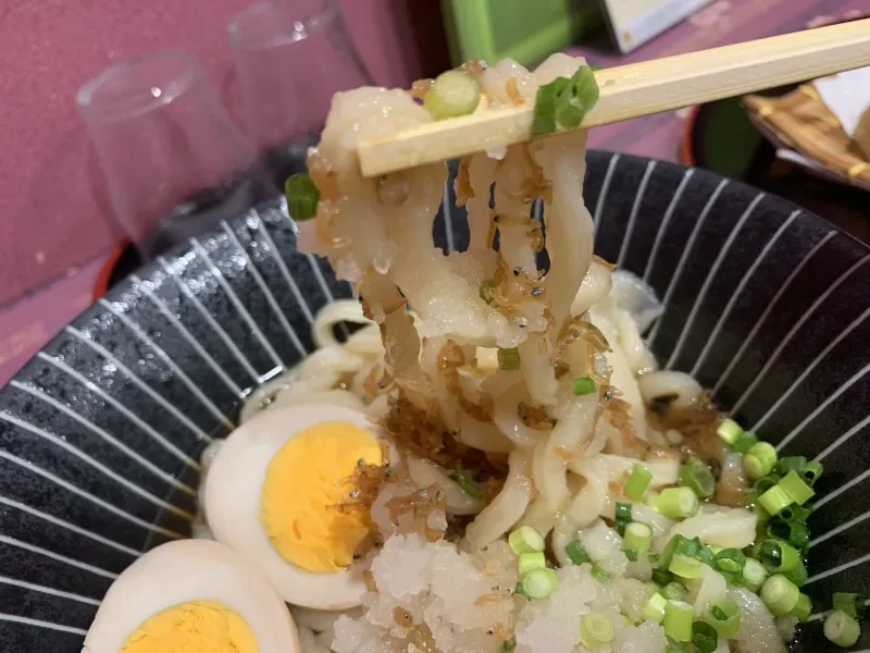 おうどん たか乃　六甲おろしうどん　箸上げ