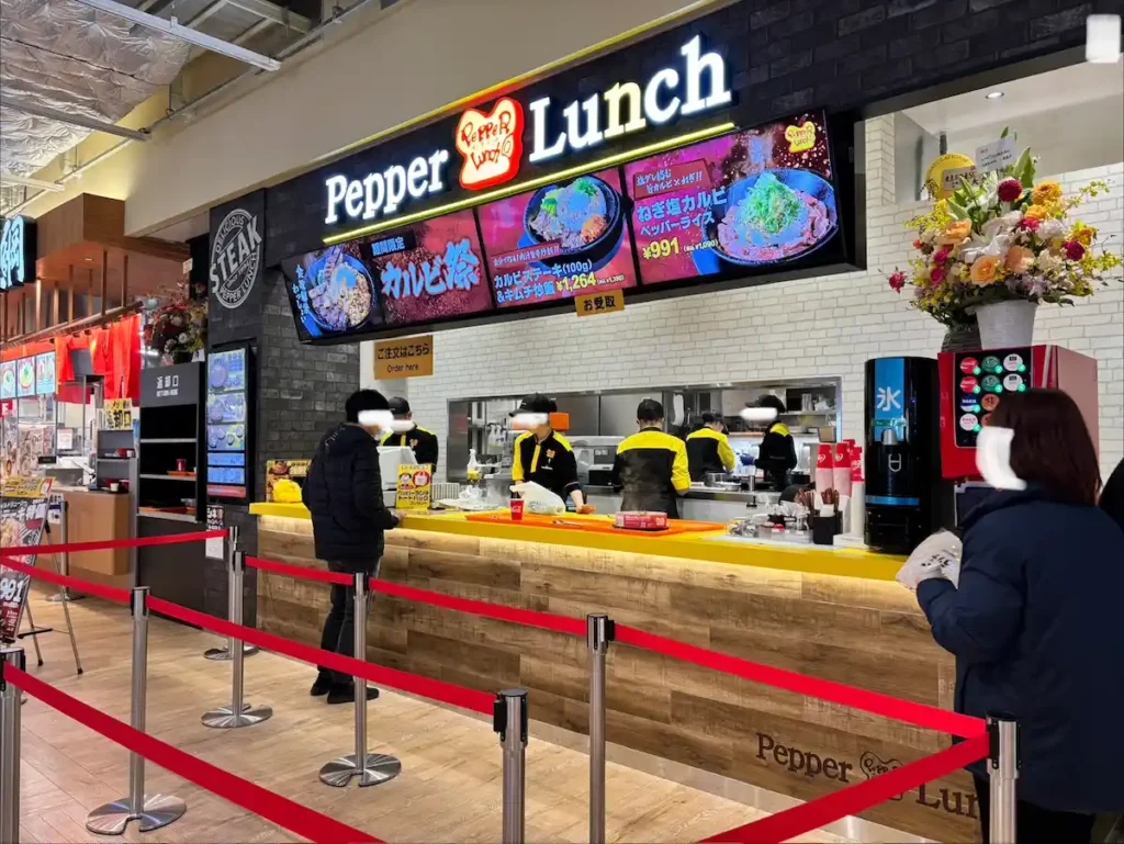 みのおキューズモール　フードコート　ペッパーランチ