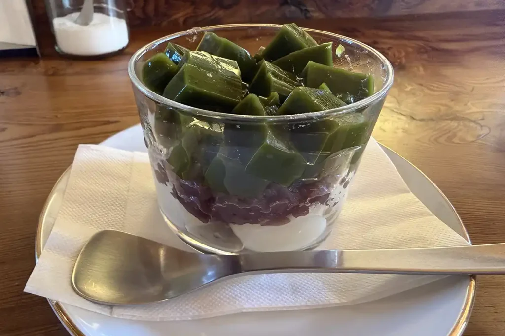 抹茶ゼリーと自家製粒あん