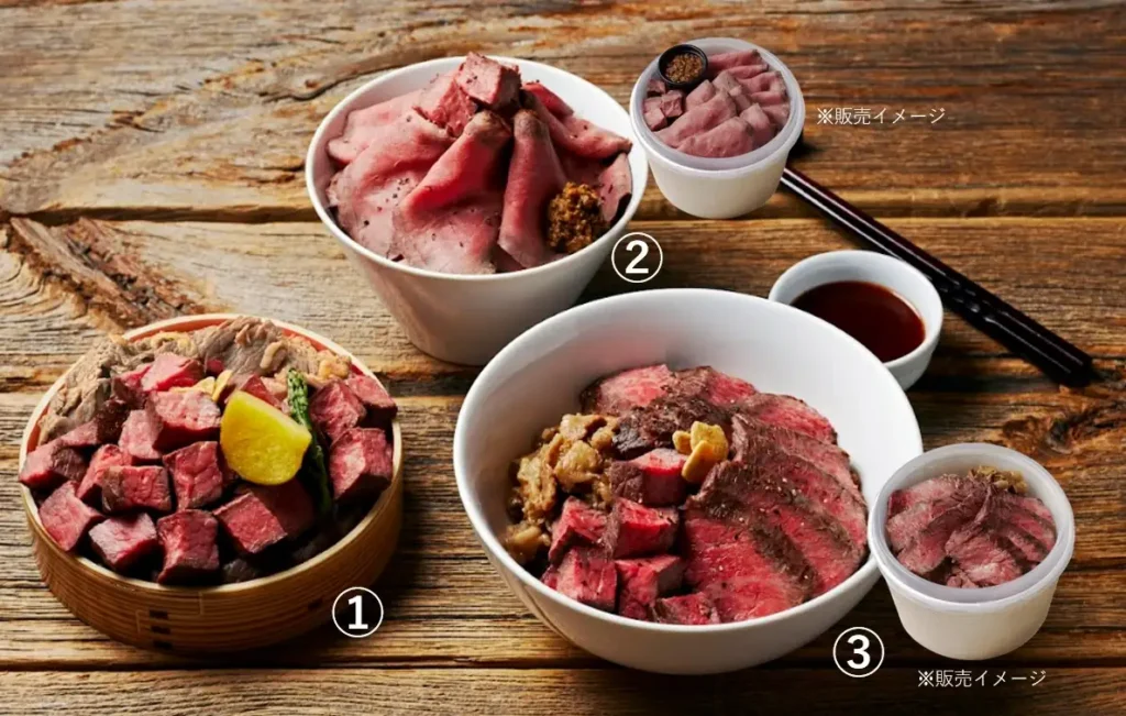 2026年 阪神 春の北海道市場　 ロマ黒牛ステーキ×サロマ和牛すき焼き極・わや盛りドン丼！ 北海道産わや盛りローストビーフ丼 北見和牛・神内和牛あか　食べ比べわや盛りステーキ丼