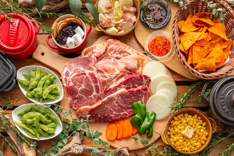 厚切りステーキの豪快BBQセット